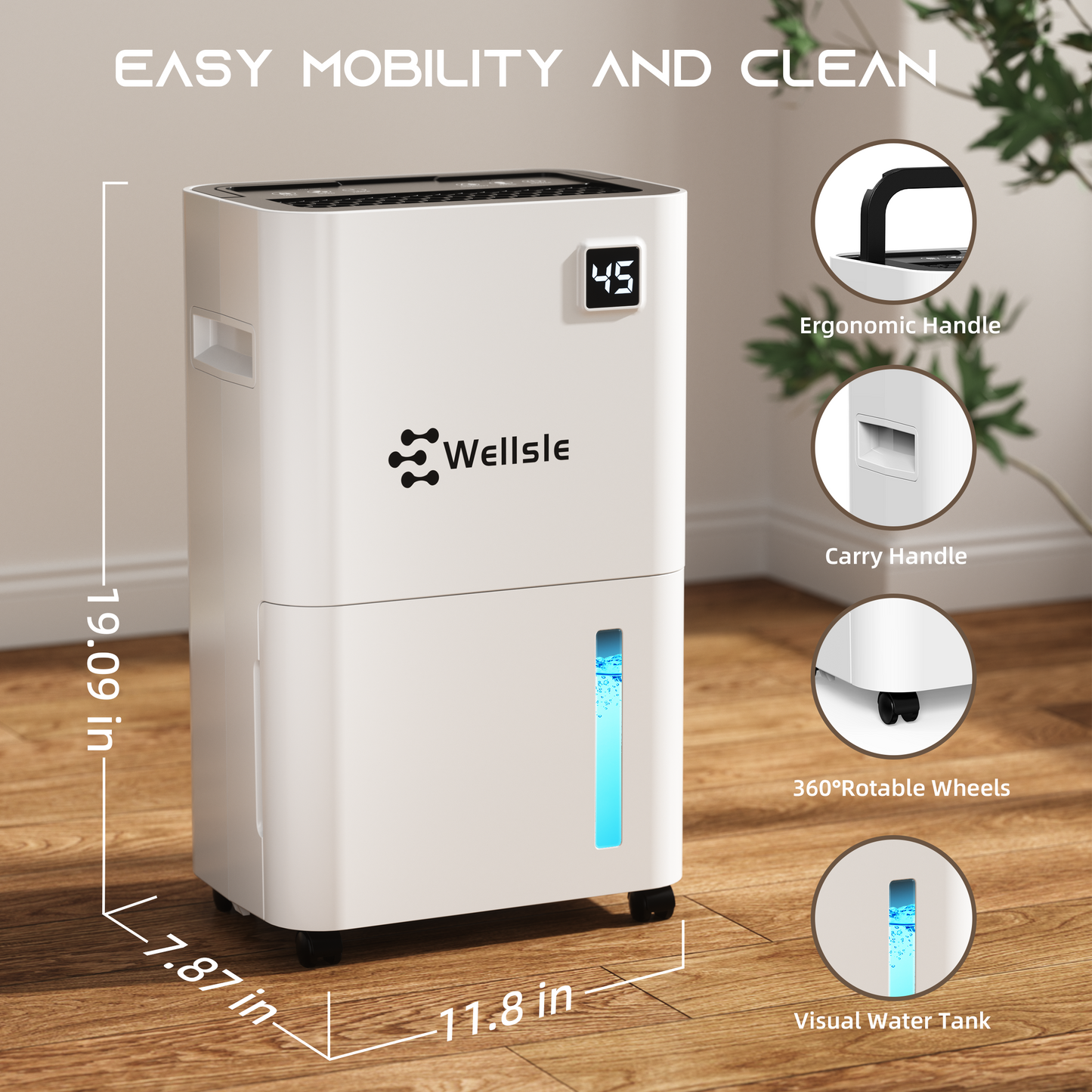 34 Pint Dehumidifier for Bedroom & Basement with Smart Humidity Control, 24HR Timer, Home Dehumidifier with Drain Hose for Continuous Drainage - Quiet Dehumidifier with 3 Working Modest Bar Soap